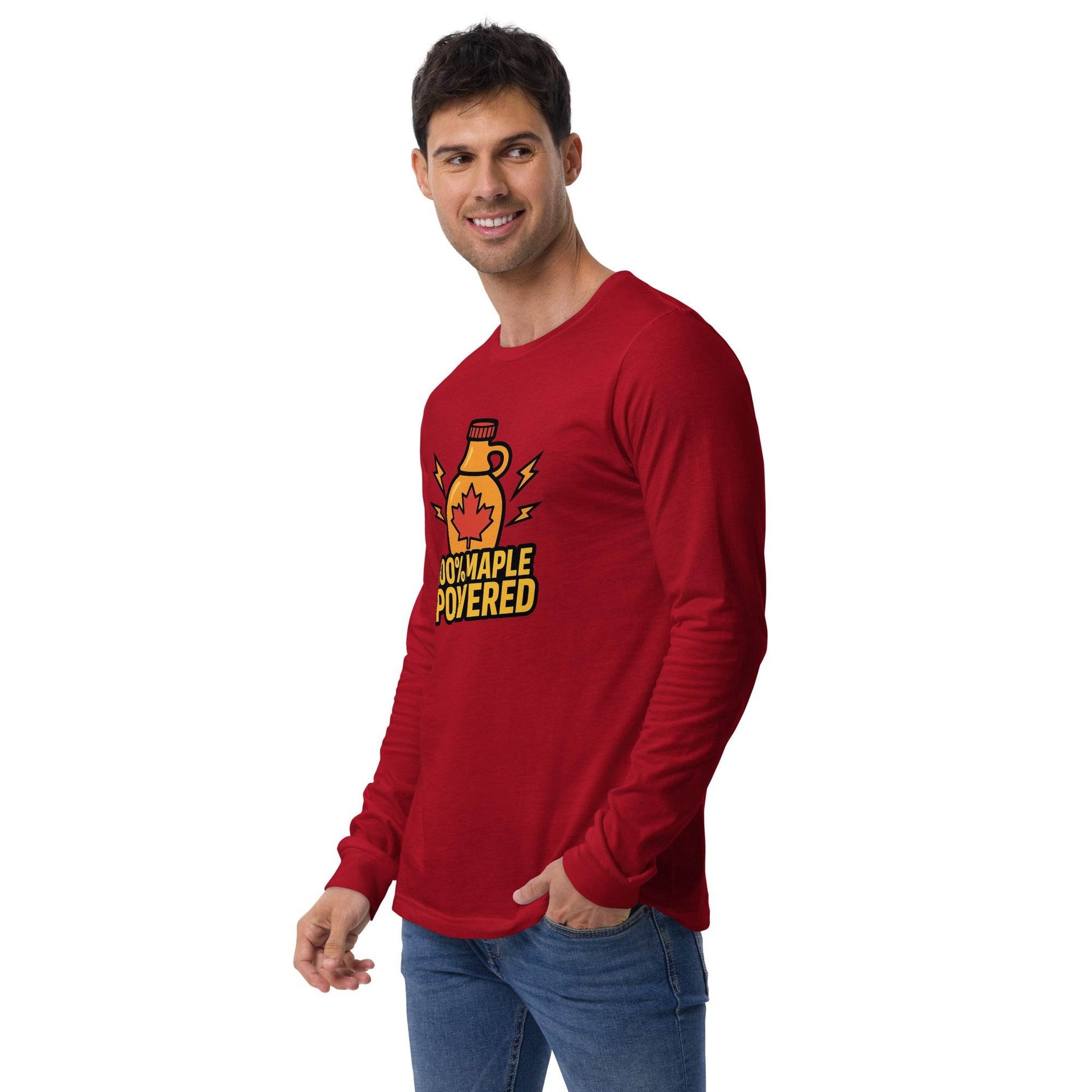 100% Maple Powered Unisex Long Sleeve Tee  from Rare Plus Apparel – unique movie & pop culture inspired design.