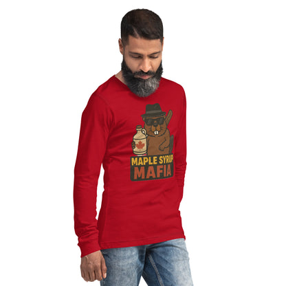Maple Syrup Mafia Unisex Long Sleeve Tee  from Rare Plus Apparel – unique movie & pop culture inspired design.
