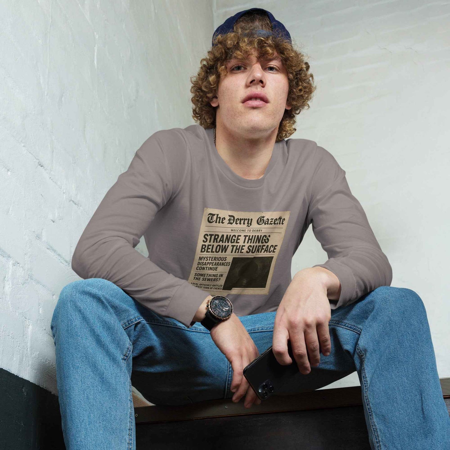 The Derry Gazette “Strange Things Below the Surface” Unisex Long Sleeve Tee