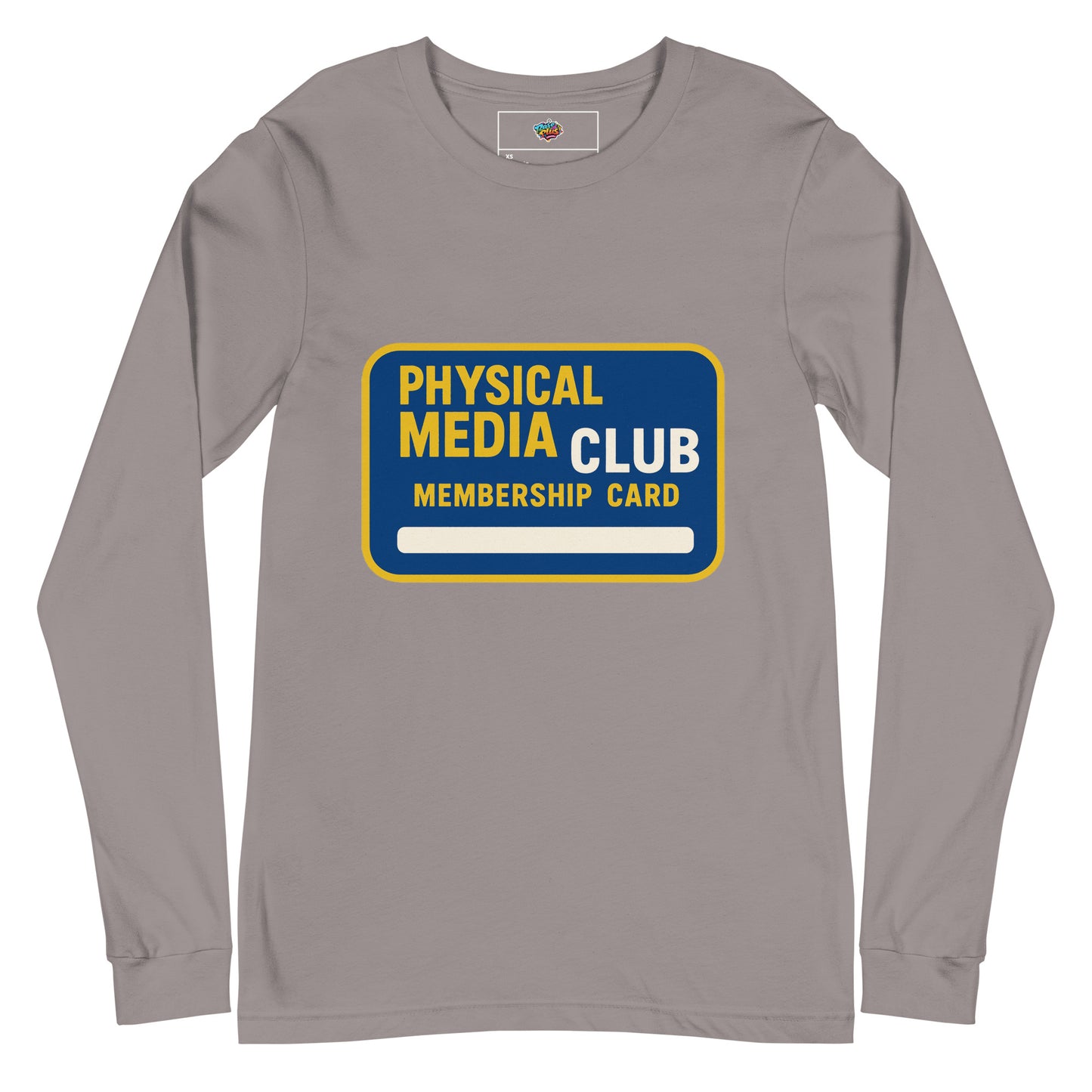 Physical Media Club Unisex Long Sleeve Tee  from Rare Plus Apparel – unique movie & pop culture inspired design.