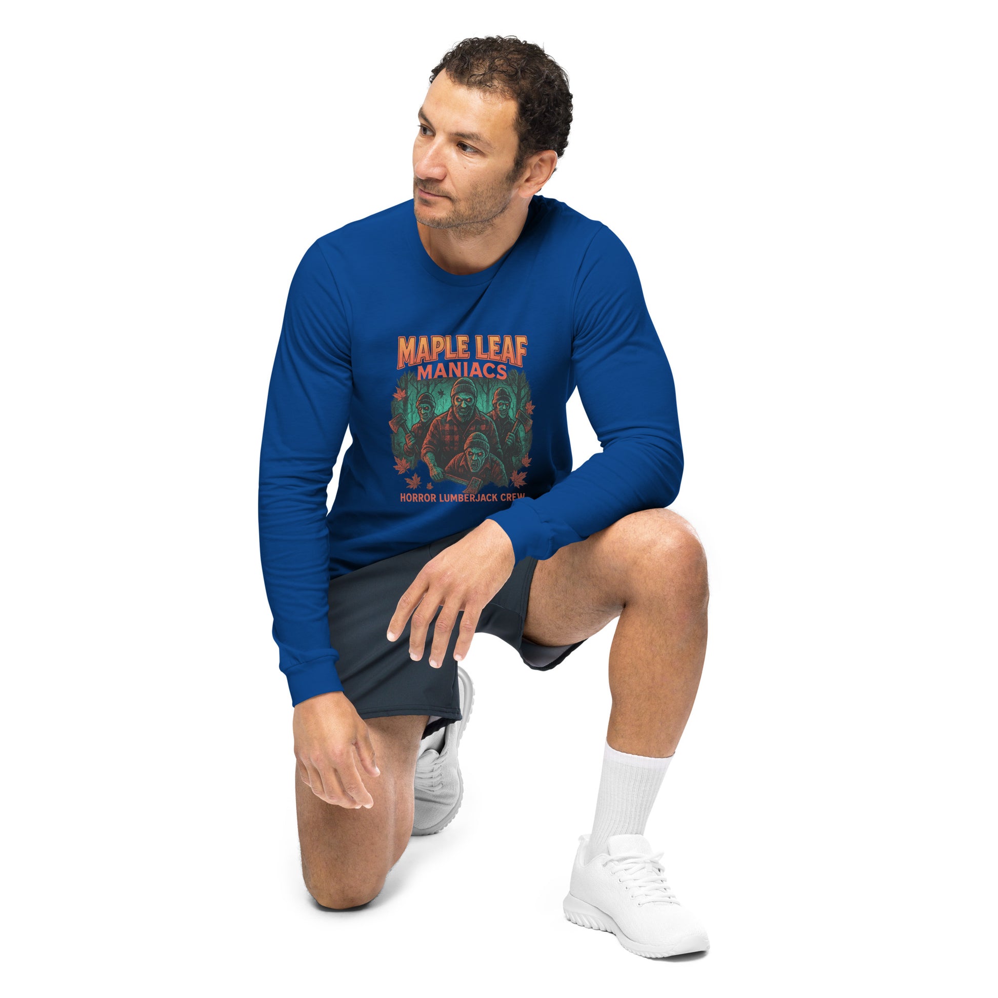 Maple Leaf Maniacs Unisex Long Sleeve Tee  from Rare Plus Apparel – unique movie & pop culture inspired design.