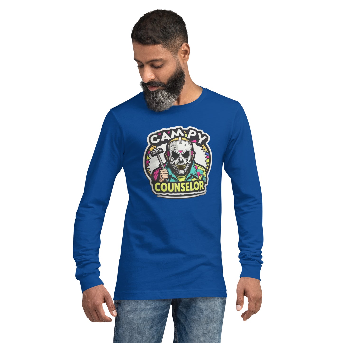 Campy Counselor Unisex Long Sleeve Tee  from Rare Plus Apparel – unique movie & pop culture inspired design.