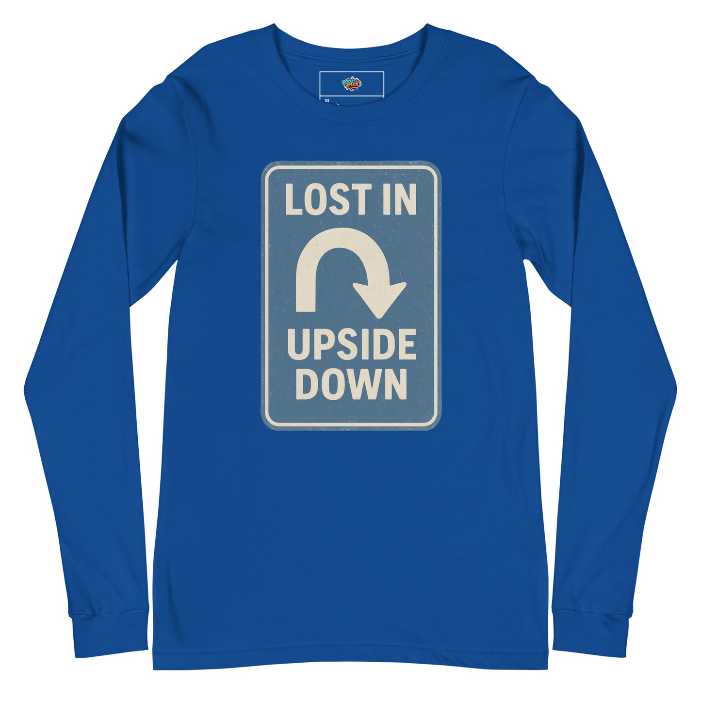 Lost in the Upside Down Unisex Long Sleeve Tee  from Rare Plus Apparel – unique movie & pop culture inspired design.