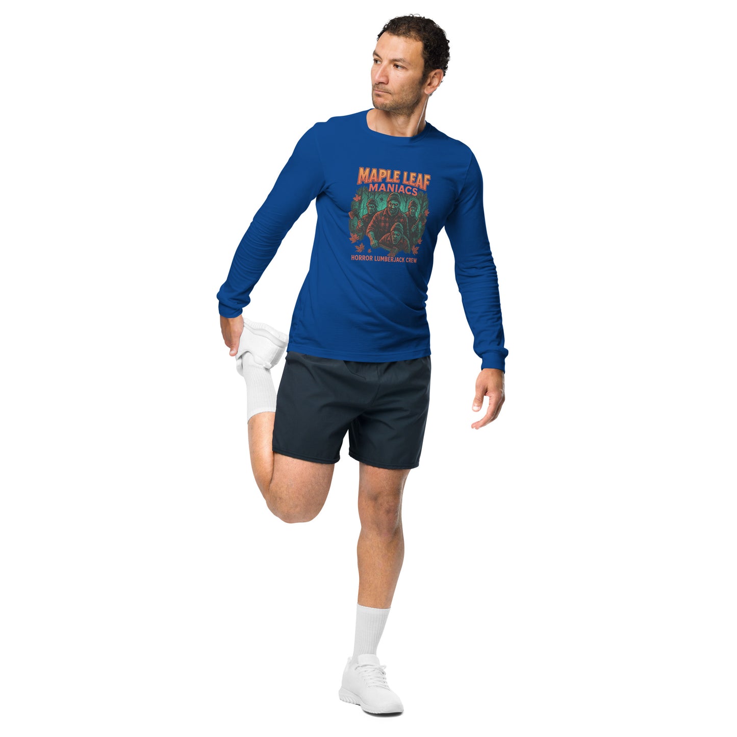 Maple Leaf Maniacs Unisex Long Sleeve Tee  from Rare Plus Apparel – unique movie & pop culture inspired design.