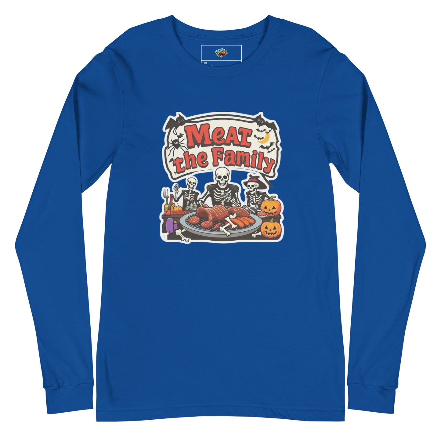 Meat The Family Unisex Long Sleeve Tee  from Rare Plus Apparel – unique movie & pop culture inspired design.