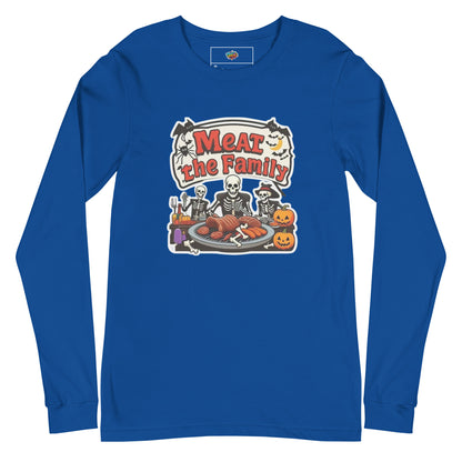 Meat The Family Unisex Long Sleeve Tee  from Rare Plus Apparel – unique movie & pop culture inspired design.