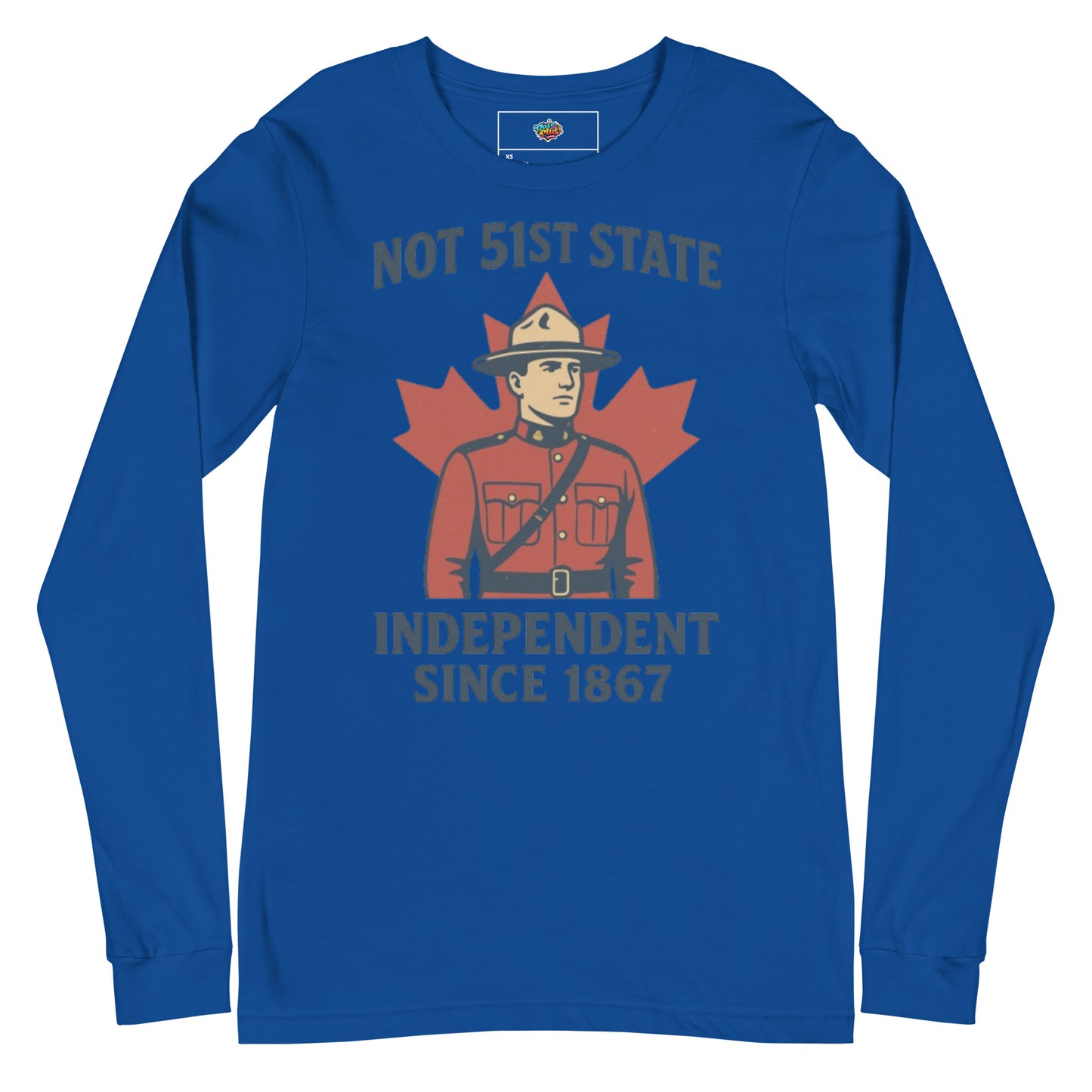 Not 51st State Mountie Unisex Long Sleeve Tee  from Rare Plus Apparel – unique movie & pop culture inspired design.