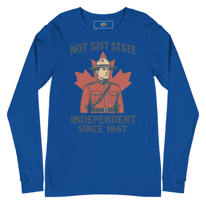 Not 51st State Mountie Unisex Long Sleeve Tee  from Rare Plus Apparel – unique movie & pop culture inspired design.