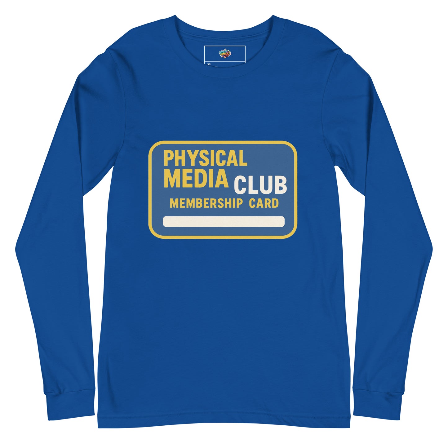 Physical Media Club Unisex Long Sleeve Tee  from Rare Plus Apparel – unique movie & pop culture inspired design.