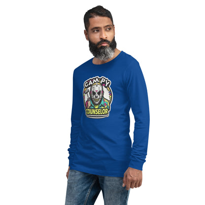 Campy Counselor Unisex Long Sleeve Tee  from Rare Plus Apparel – unique movie & pop culture inspired design.