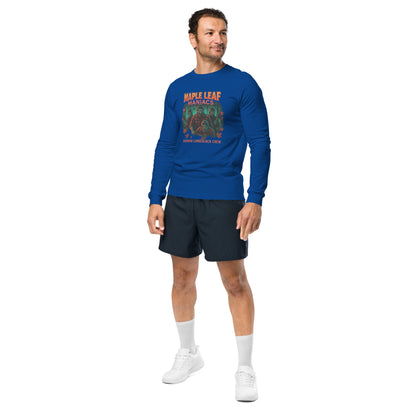 Maple Leaf Maniacs Unisex Long Sleeve Tee  from Rare Plus Apparel – unique movie & pop culture inspired design.