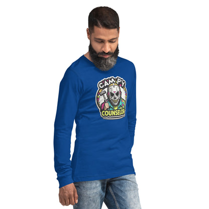 Campy Counselor Unisex Long Sleeve Tee  from Rare Plus Apparel – unique movie & pop culture inspired design.