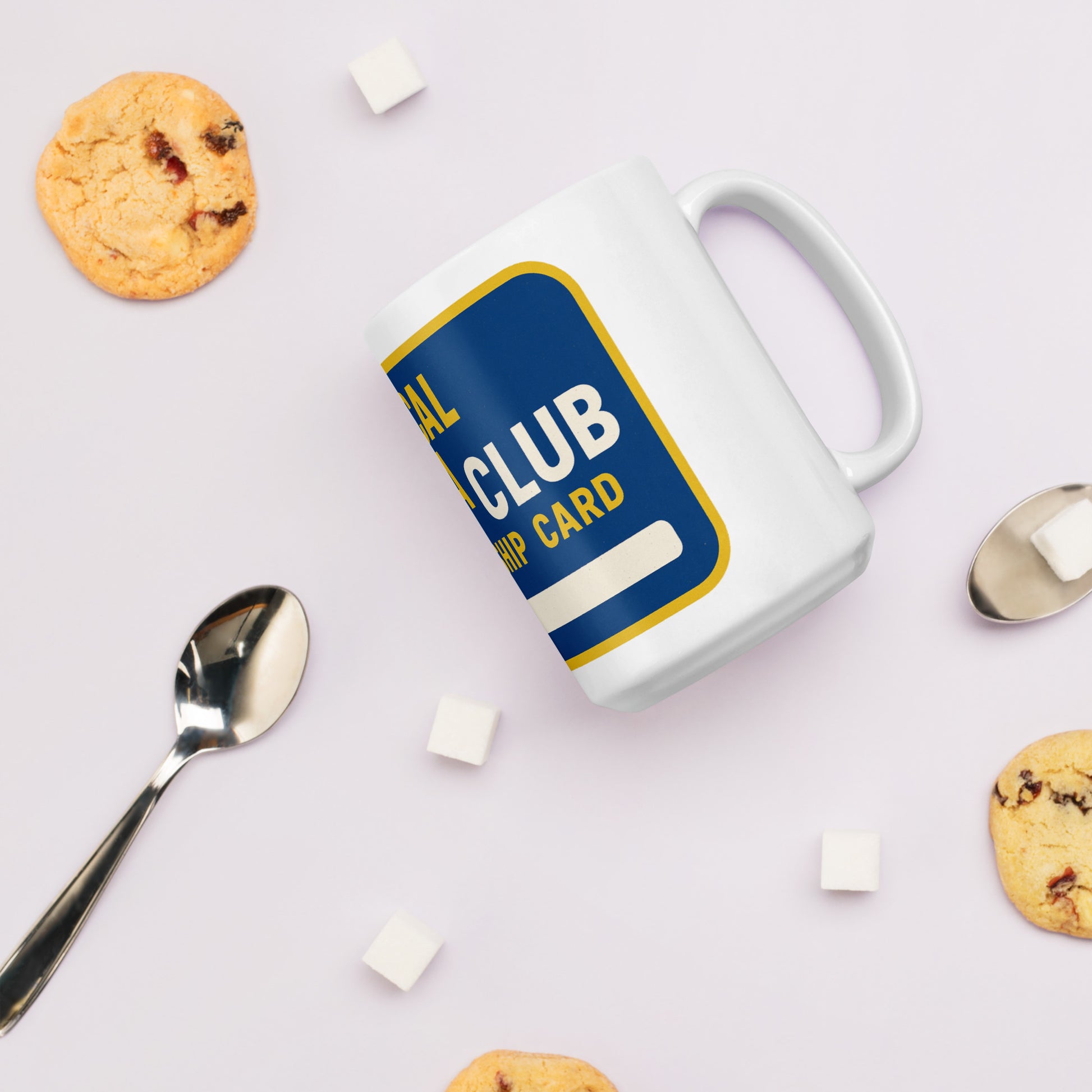 Physical Media Club White glossy mug  from Rare Plus Apparel – unique movie & pop culture inspired design.
