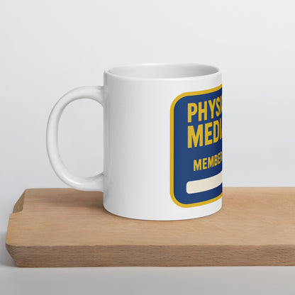 Physical Media Club White glossy mug  from Rare Plus Apparel – unique movie & pop culture inspired design.