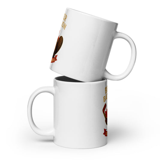 Beaver Battalion – True North Defender White glossy mug  from Rare Plus Apparel – unique movie & pop culture inspired design.