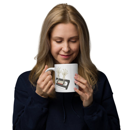 Cursed Media White glossy mug  from Rare Plus Apparel – unique movie & pop culture inspired design.