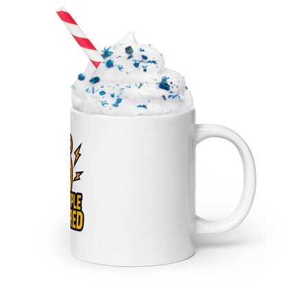 100% Maple Powered White glossy mug  from Rare Plus Apparel – unique movie & pop culture inspired design.