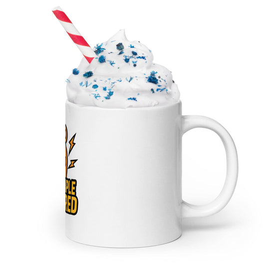 100% Maple Powered White glossy mug  from Rare Plus Apparel – unique movie & pop culture inspired design.