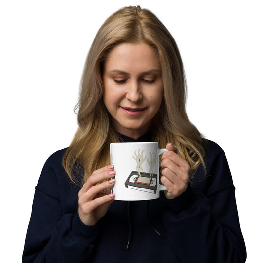 Cursed Media White glossy mug  from Rare Plus Apparel – unique movie & pop culture inspired design.