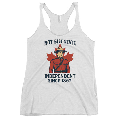Not 51st State Mountie Women's Racerback Tank  from Rare Plus Apparel – unique movie & pop culture inspired design.