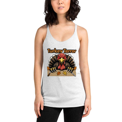 “Turkey Terror” Feast of Fear Women's Racerback Tank