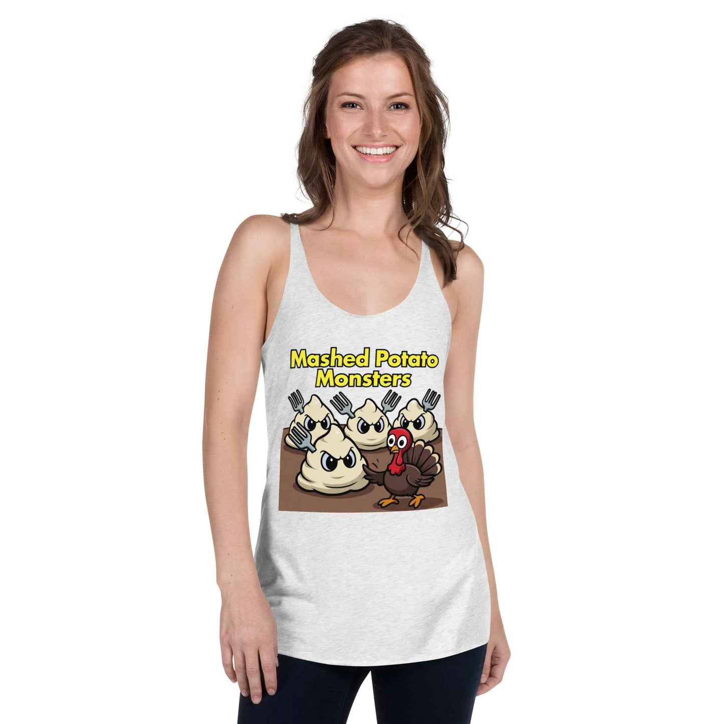 Mashed Potato Monsters Women's Racerback Tank