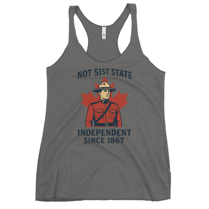Not 51st State Mountie Women's Racerback Tank  from Rare Plus Apparel – unique movie & pop culture inspired design.
