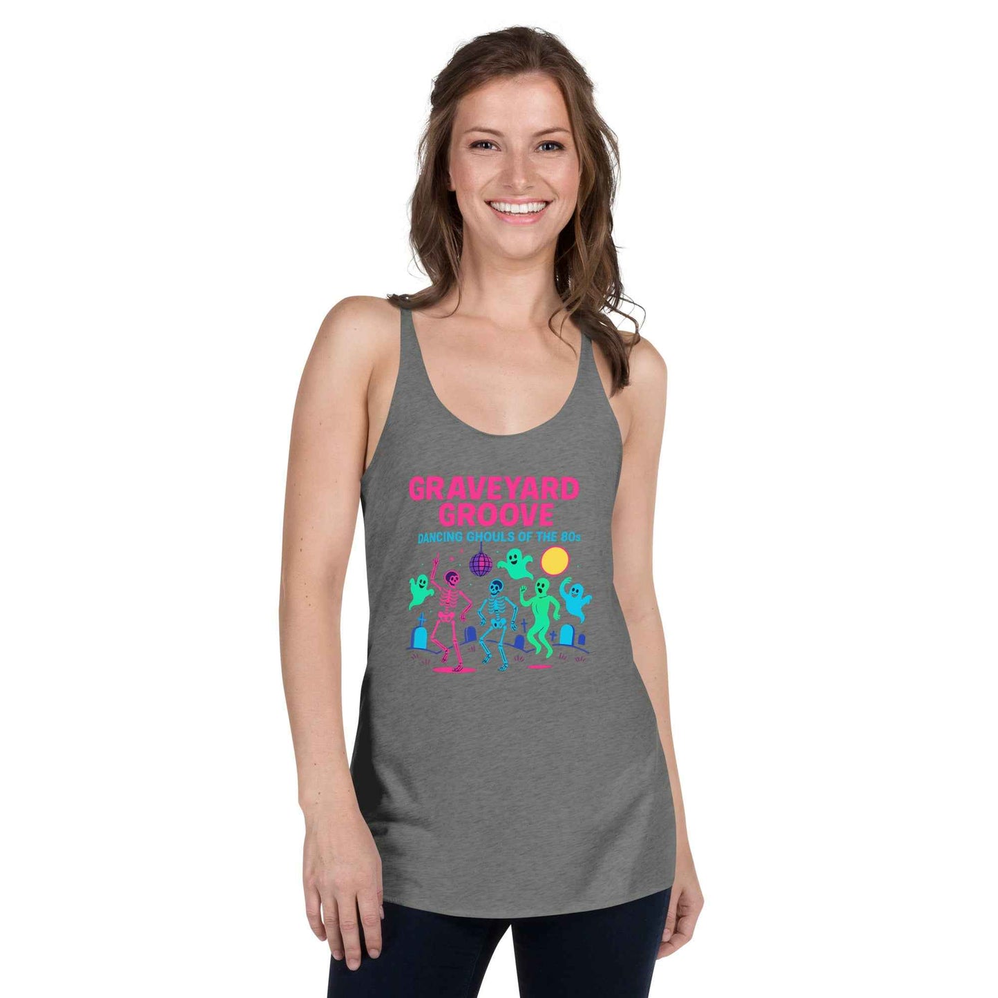 Graveyard Groove – Dancing Ghouls of the 80s Women's Racerback Tank