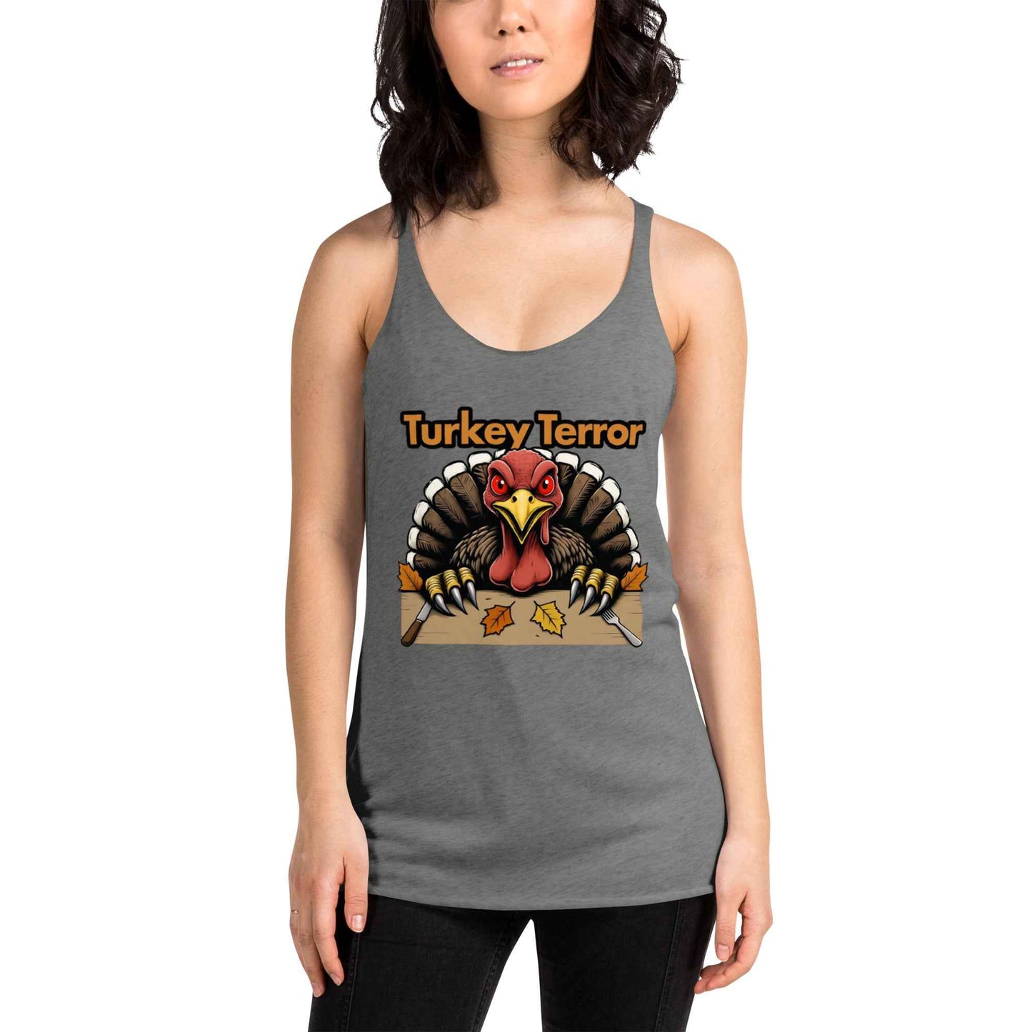 “Turkey Terror” Feast of Fear Women's Racerback Tank