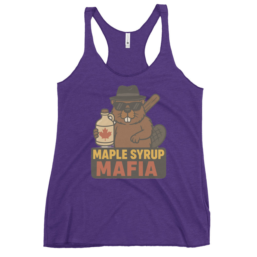 Maple Syrup Mafia Women's Racerback Tank  from Rare Plus Apparel – unique movie & pop culture inspired design.