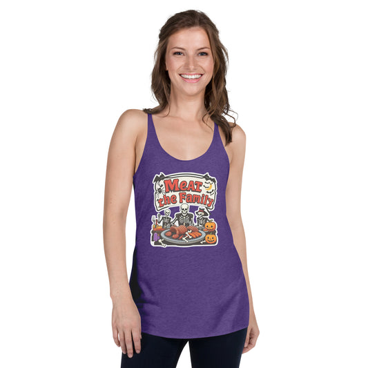 Meat The Family Women's Racerback Tank  from Rare Plus Apparel – unique movie & pop culture inspired design.