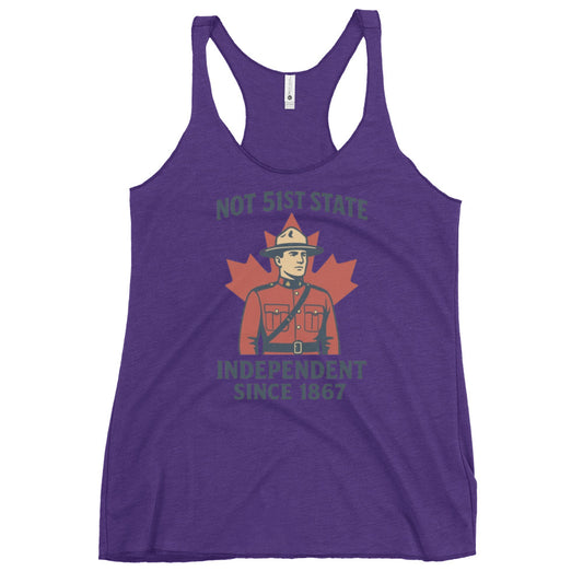 Not 51st State Mountie Women's Racerback Tank  from Rare Plus Apparel – unique movie & pop culture inspired design.