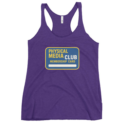 Physical Media Club Women's Racerback Tank  from Rare Plus Apparel – unique movie & pop culture inspired design.