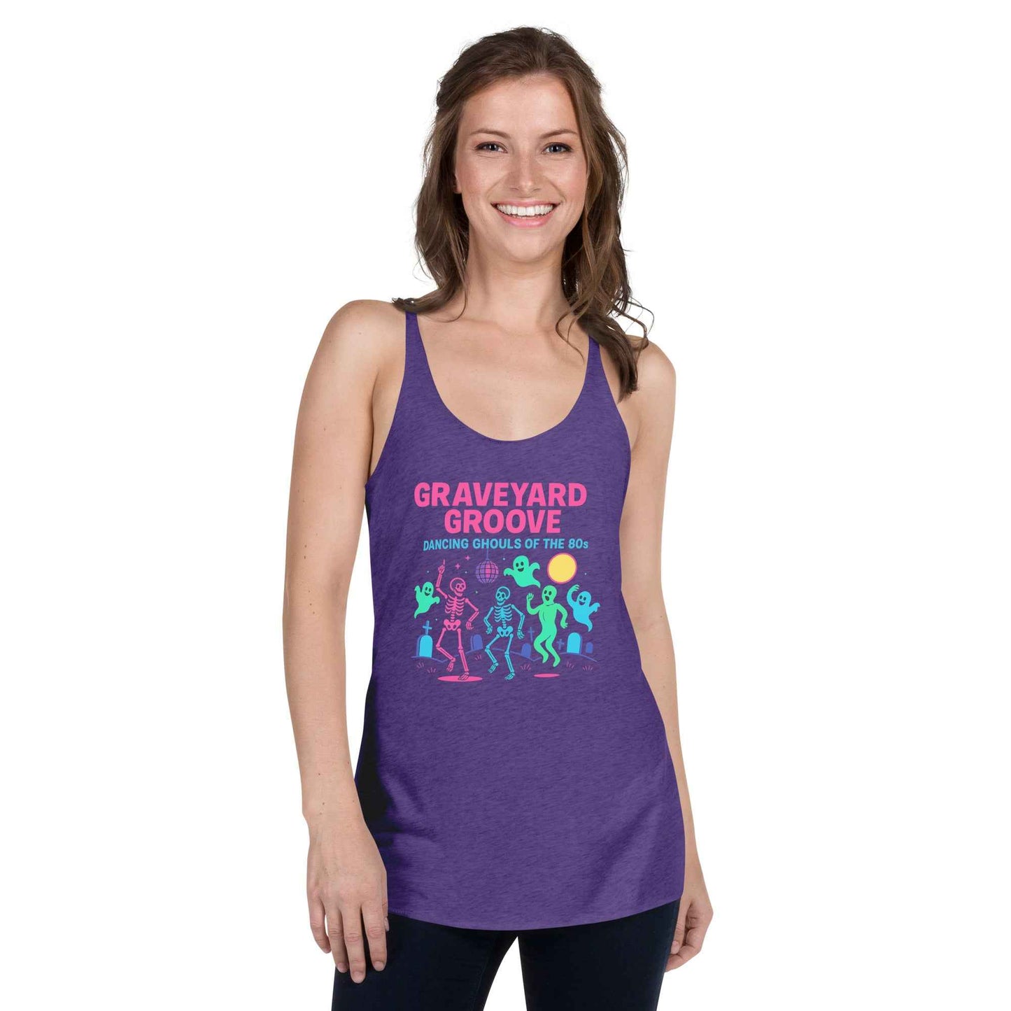 Graveyard Groove – Dancing Ghouls of the 80s Women's Racerback Tank