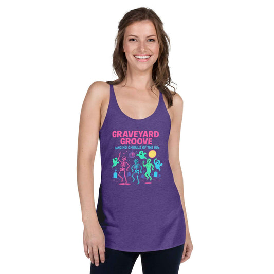 Graveyard Groove – Dancing Ghouls of the 80s Women's Racerback Tank