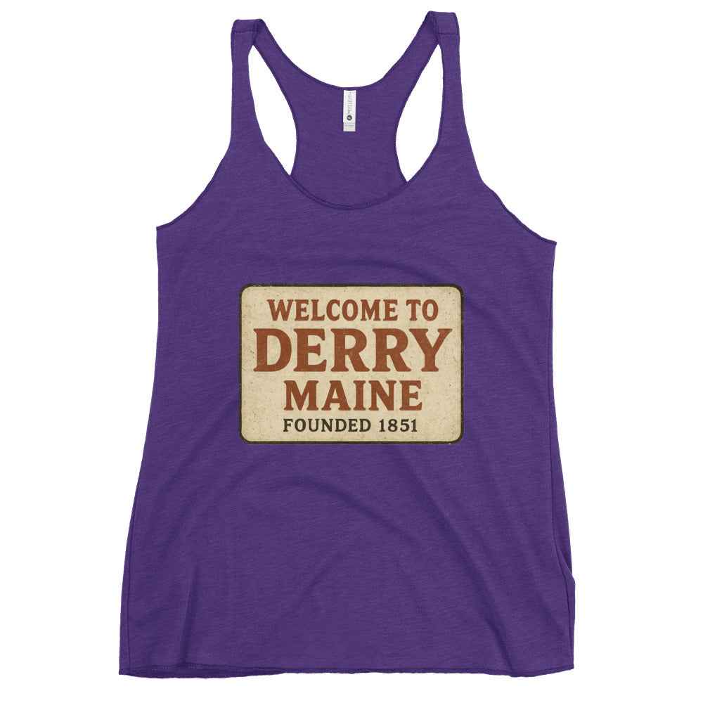 Welcome to Derry, Maine: Founded 1851 Women's Racerback Tank