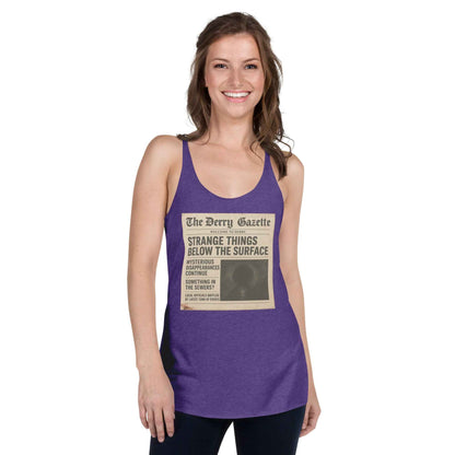 The Derry Gazette “Strange Things Below the Surface” Women's Racerback Tank