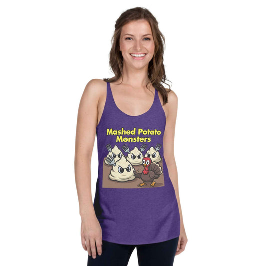 Mashed Potato Monsters Women's Racerback Tank