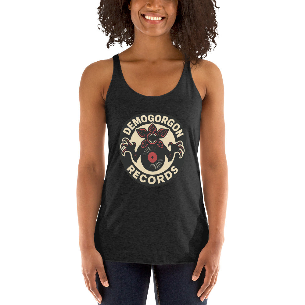 Demogorgon Records Women's Racerback Tank  from Rare Plus Apparel – unique movie & pop culture inspired design.