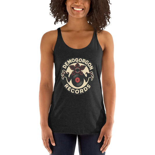 Demogorgon Records Women's Racerback Tank  from Rare Plus Apparel – unique movie & pop culture inspired design.