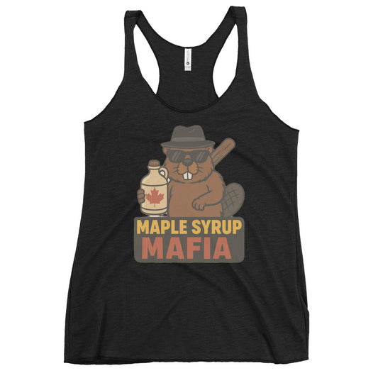 Maple Syrup Mafia Women's Racerback Tank  from Rare Plus Apparel – unique movie & pop culture inspired design.
