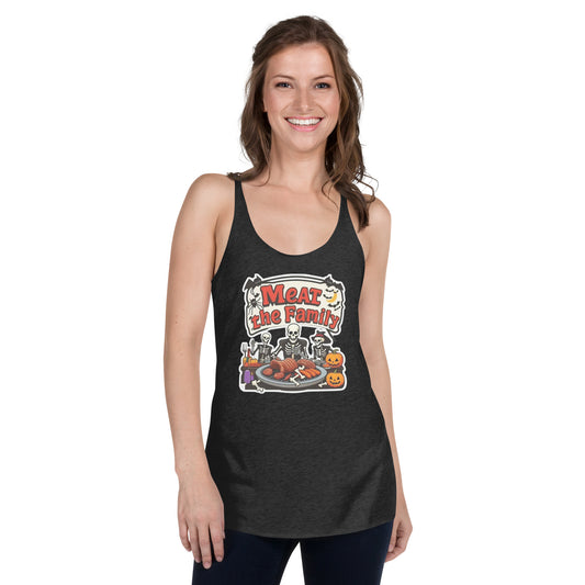 Meat The Family Women's Racerback Tank  from Rare Plus Apparel – unique movie & pop culture inspired design.