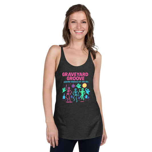 Graveyard Groove – Dancing Ghouls of the 80s Women's Racerback Tank