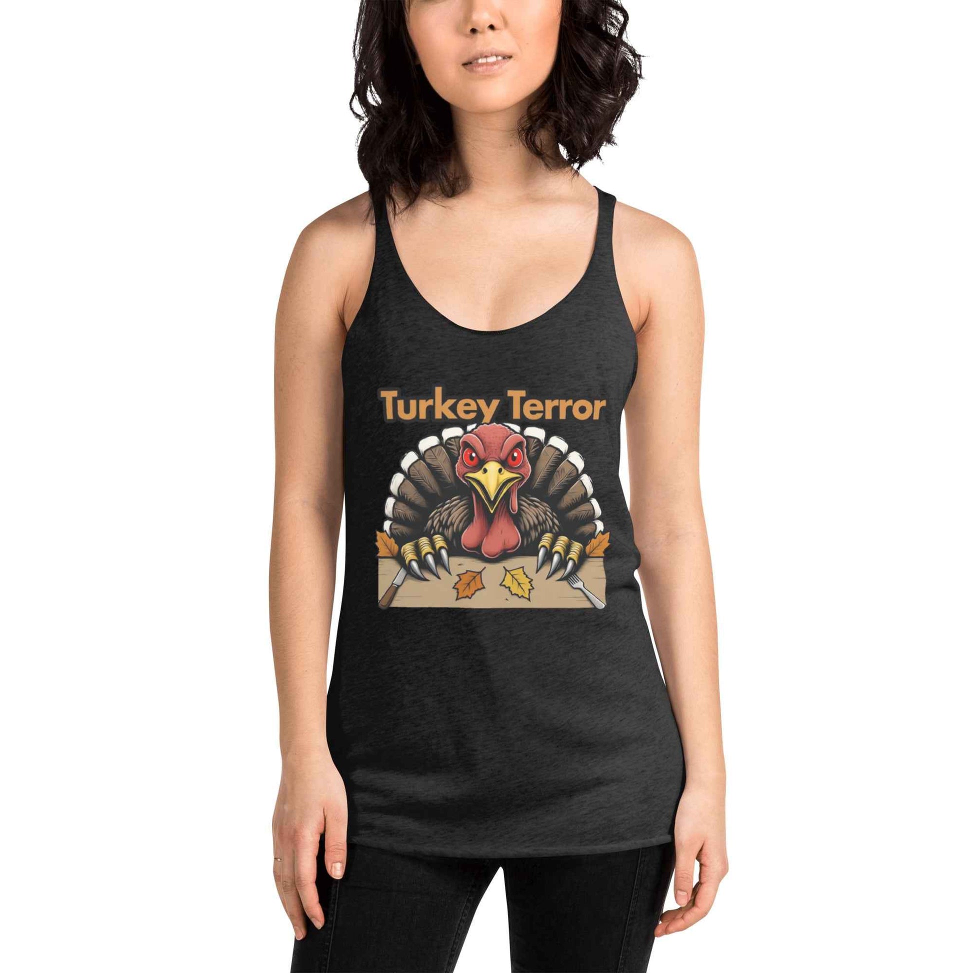 “Turkey Terror” Feast of Fear Women's Racerback Tank