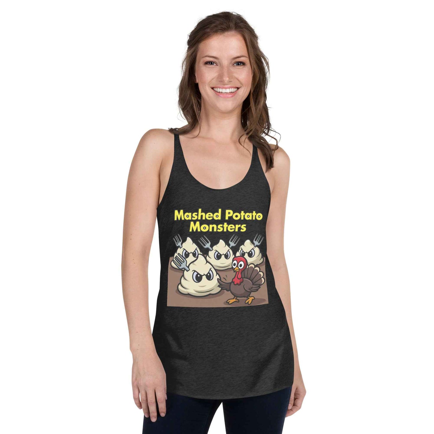 Mashed Potato Monsters Women's Racerback Tank