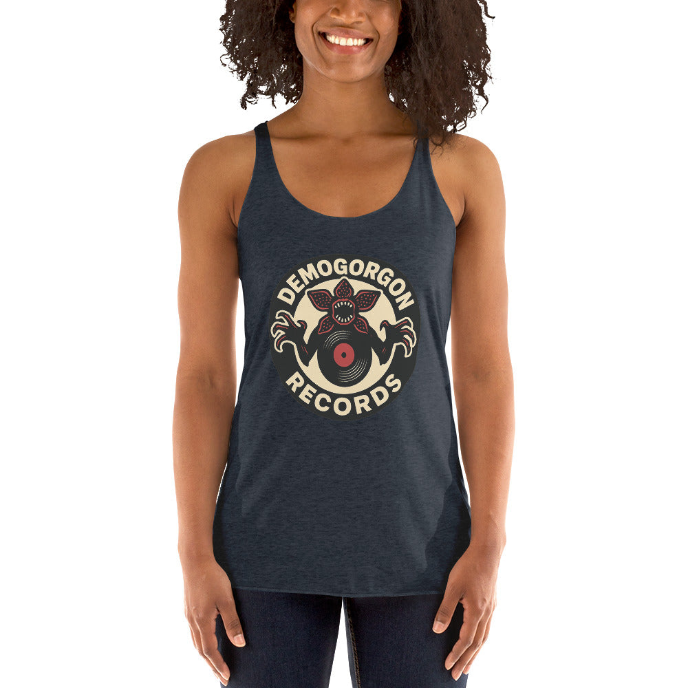Demogorgon Records Women's Racerback Tank  from Rare Plus Apparel – unique movie & pop culture inspired design.
