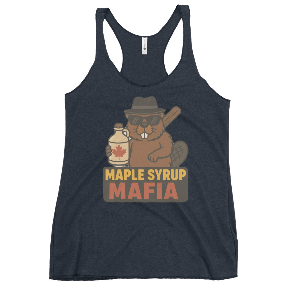 Maple Syrup Mafia Women's Racerback Tank  from Rare Plus Apparel – unique movie & pop culture inspired design.