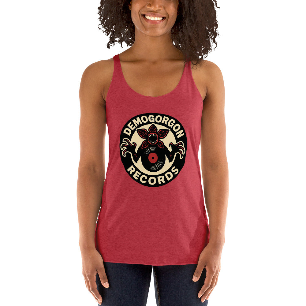 Demogorgon Records Women's Racerback Tank  from Rare Plus Apparel – unique movie & pop culture inspired design.