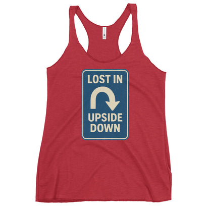 Lost in the Upside Down Women's Racerback Tank  from Rare Plus Apparel – unique movie & pop culture inspired design.