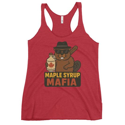 Maple Syrup Mafia Women's Racerback Tank  from Rare Plus Apparel – unique movie & pop culture inspired design.